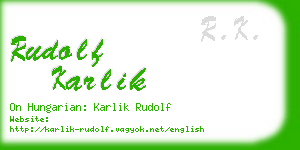 rudolf karlik business card